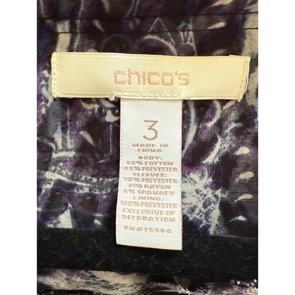 Chico's Women's Black Jacket Blazer Size 3 (16) Excellent! - Picture 3 of 4